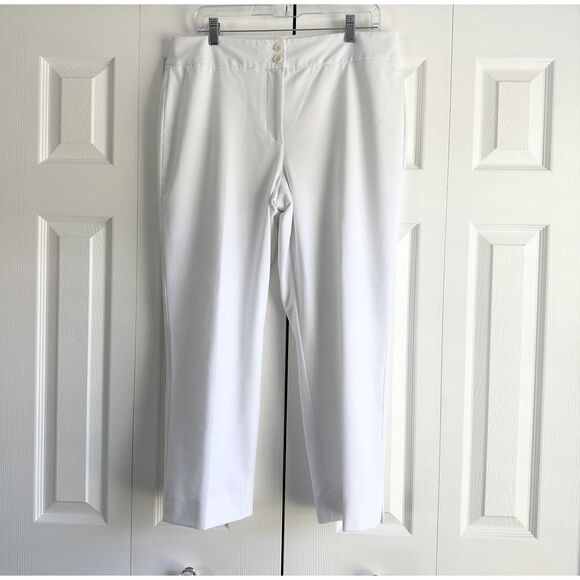 Talbots Pants Size 12 White Lined Crop - Picture 1 of 11
